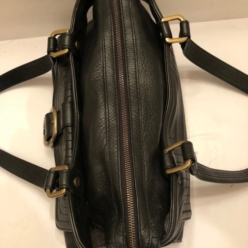 Michael kors vintage black leather satchel bag